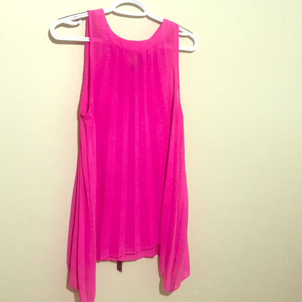 Bright pink sleeveless top
